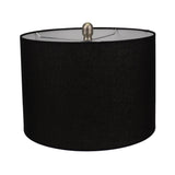 Brushed Ceramic Lamp with Black Linen Shade