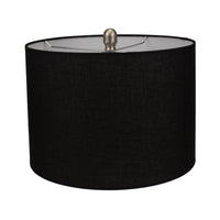 Brushed Ceramic Lamp with Black Linen Shade