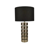 Brushed Nickel Lamp with Black Linen Shade