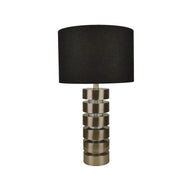 Brushed Nickel Lamp with Black Linen Shade