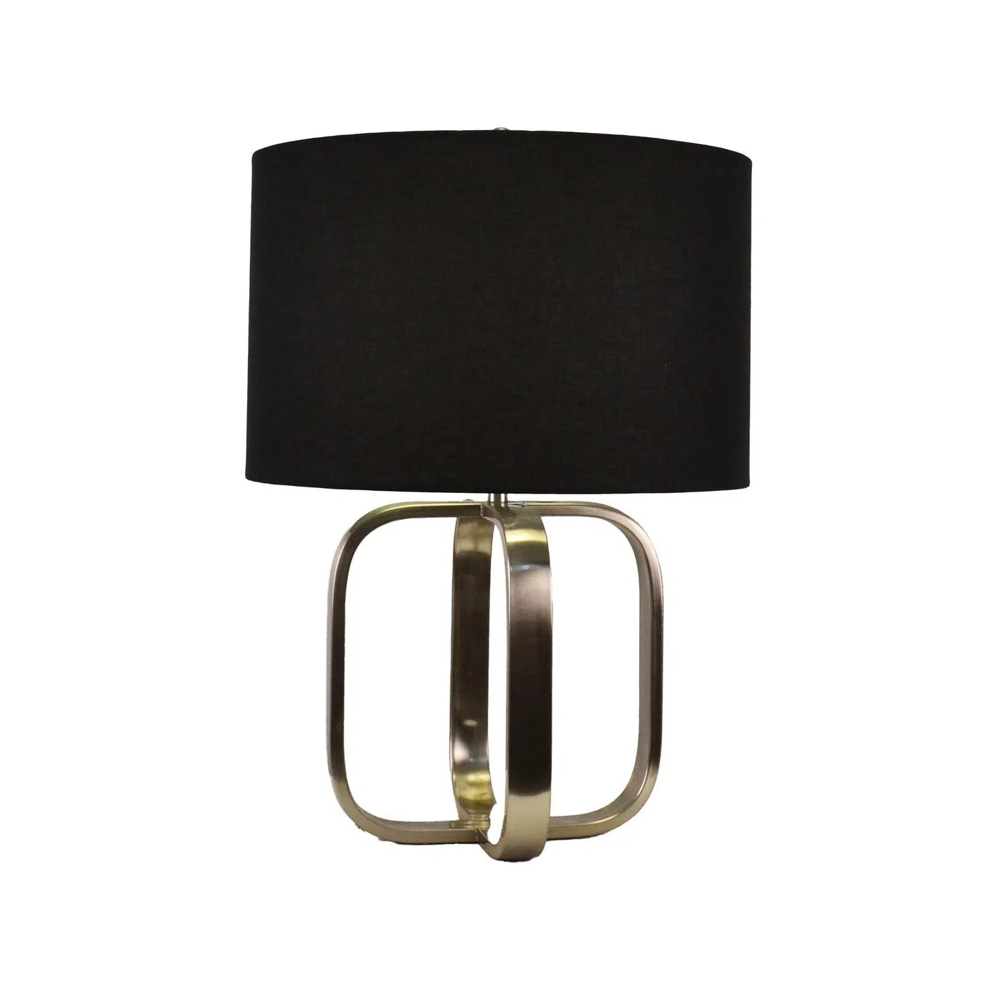 Brushed Nickel Lamp with Black Linen Shade