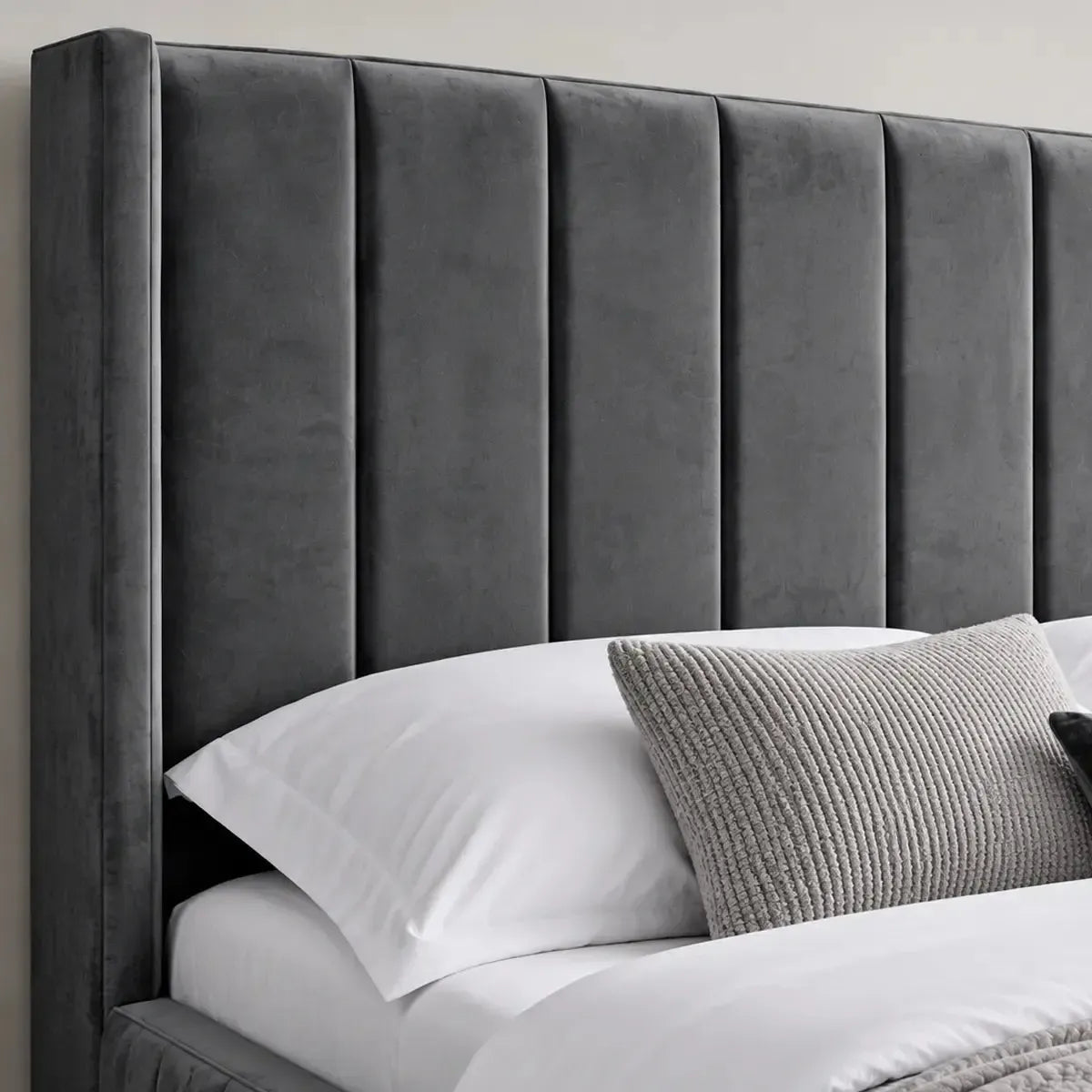 California King Size Bed in Plush Steel