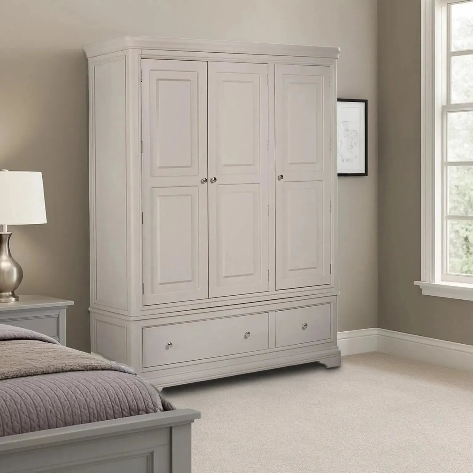 Cambridge - 3 Door 2 Drawer Wardrobe - Grey