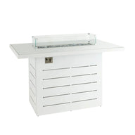 Capri Bar Fire Pit Table - White Printed Glass