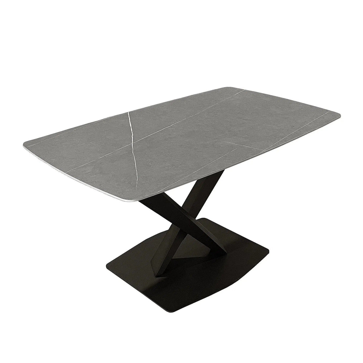 Carrera 1.8 Grey Dining Table and 4 Dark Grey Huxley Chairs