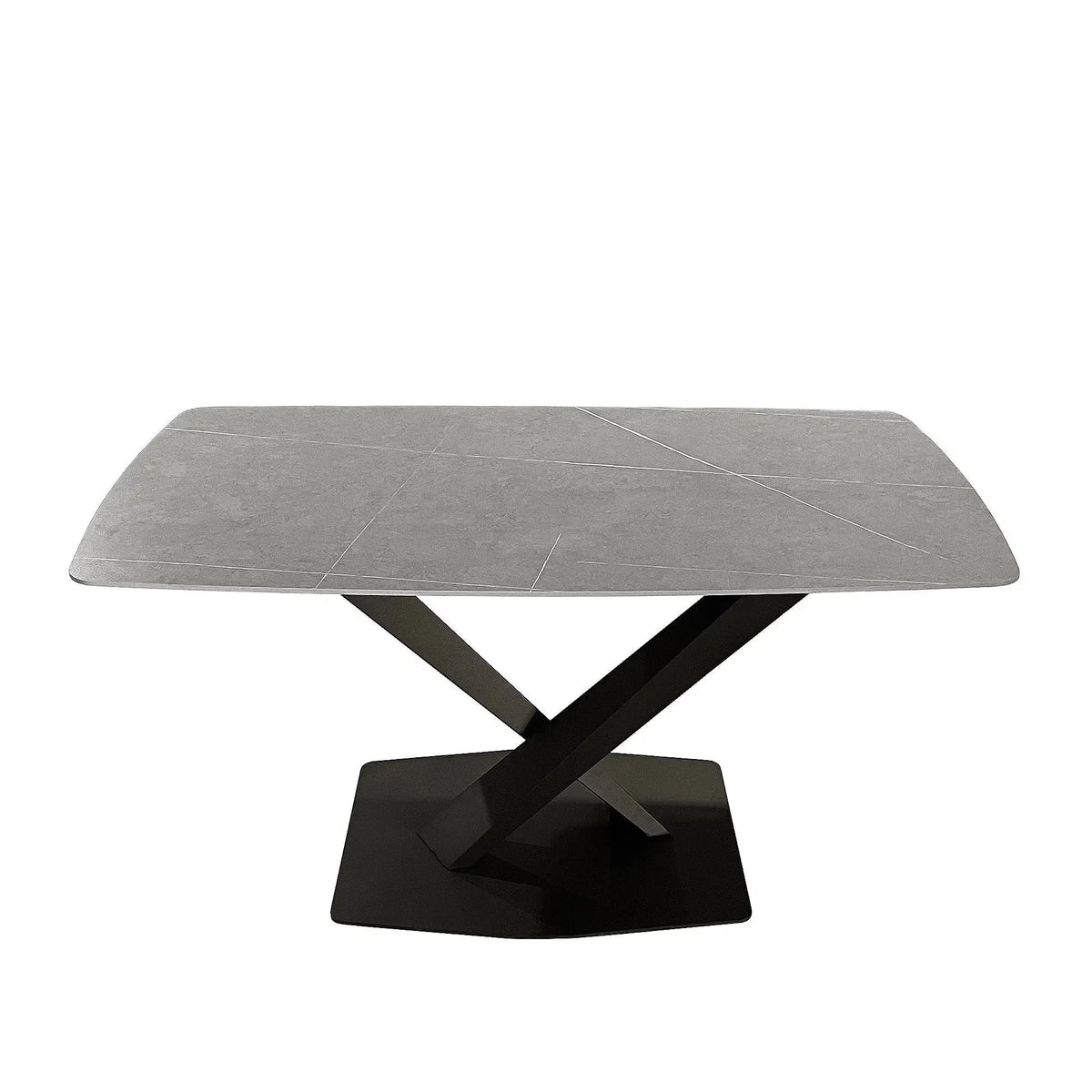 Carrera 1.8 Grey Dining Table and 4 Dark Grey Huxley Chairs