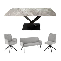 Carrera 1.8m Dining Table & Petra Dining Bench & Chair set