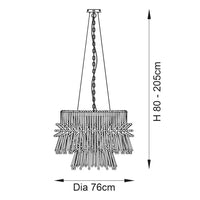 Celia - XL Chandelier with Glass Rods