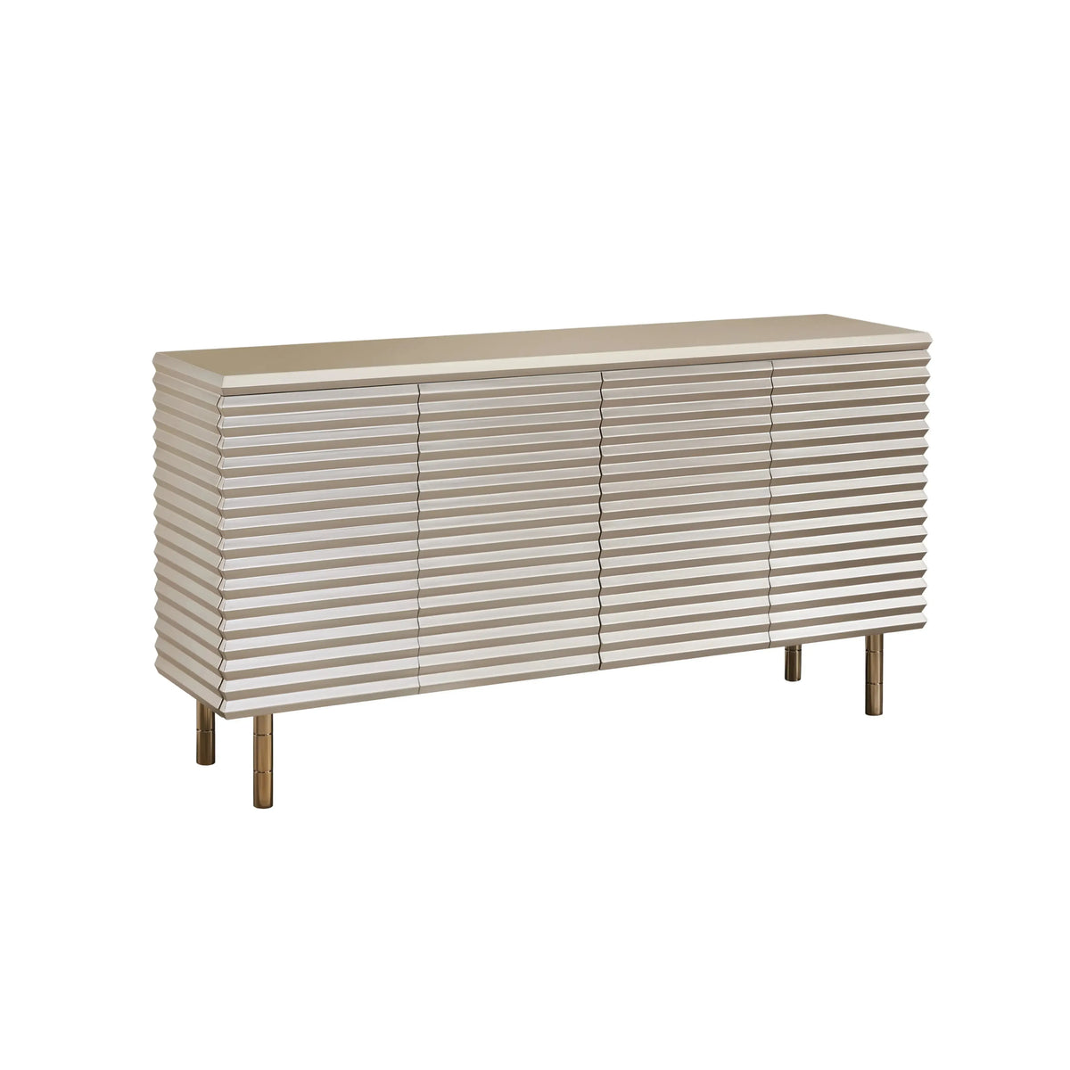 Champagne Gold Ribbed 4 Door Sideboard