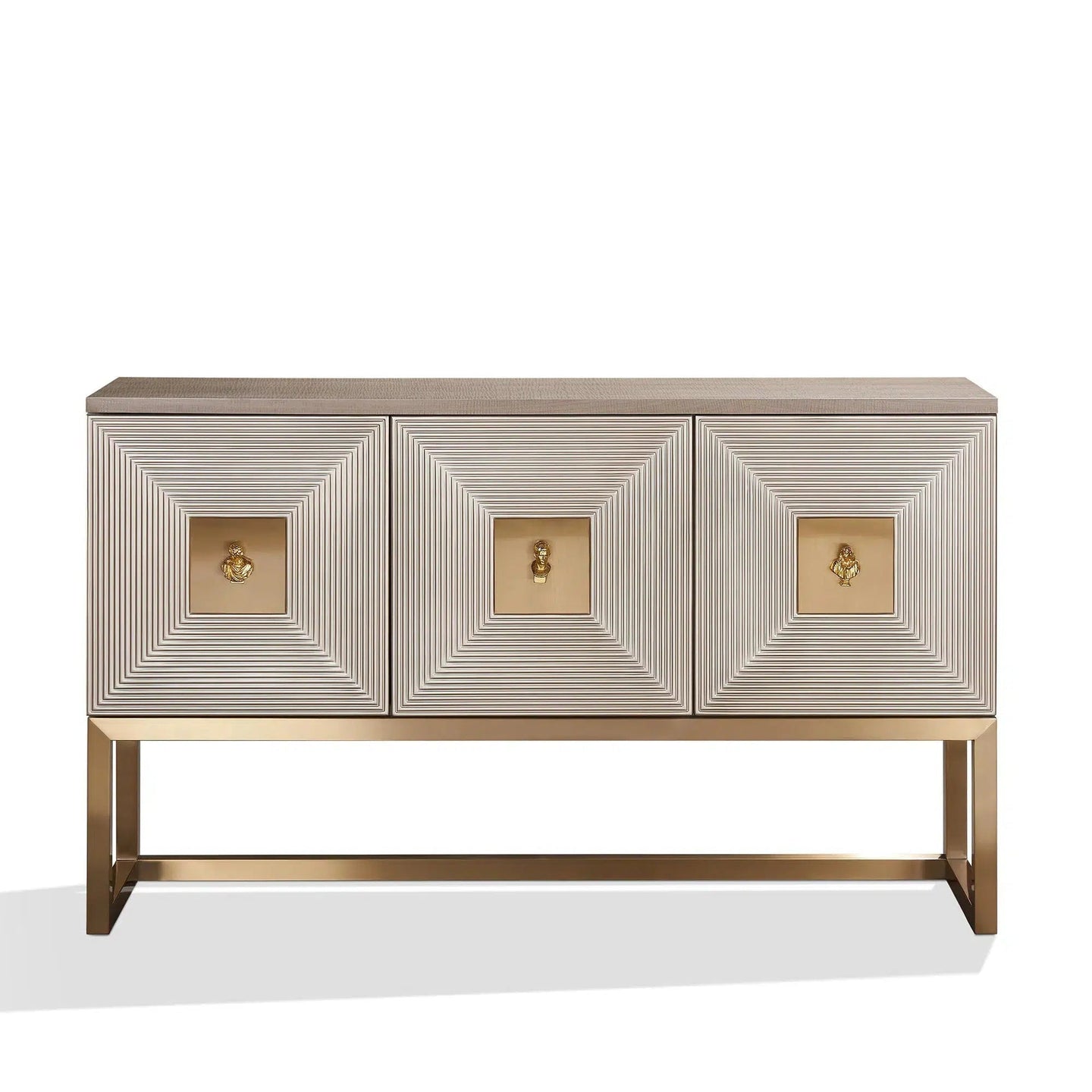 Champagne Silver and Gold Cube 3 Door Sideboard