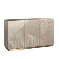 Champagne Silver and Gold Geometric 3 Door Sideboard