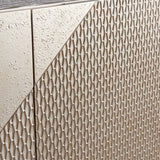 Champagne Silver and Gold Geometric 3 Door Sideboard