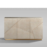 Champagne Silver and Gold Geometric 3 Door Sideboard