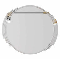 Circular silver stainless steel frame mirror 80cm