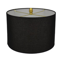 Concrete Lamp with Black Linen Shade