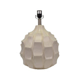 Cream Ceramic Lamp with White Linen Shade