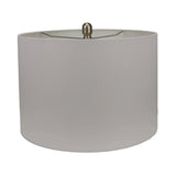 Cream Ceramic Lamp with White Linen Shade