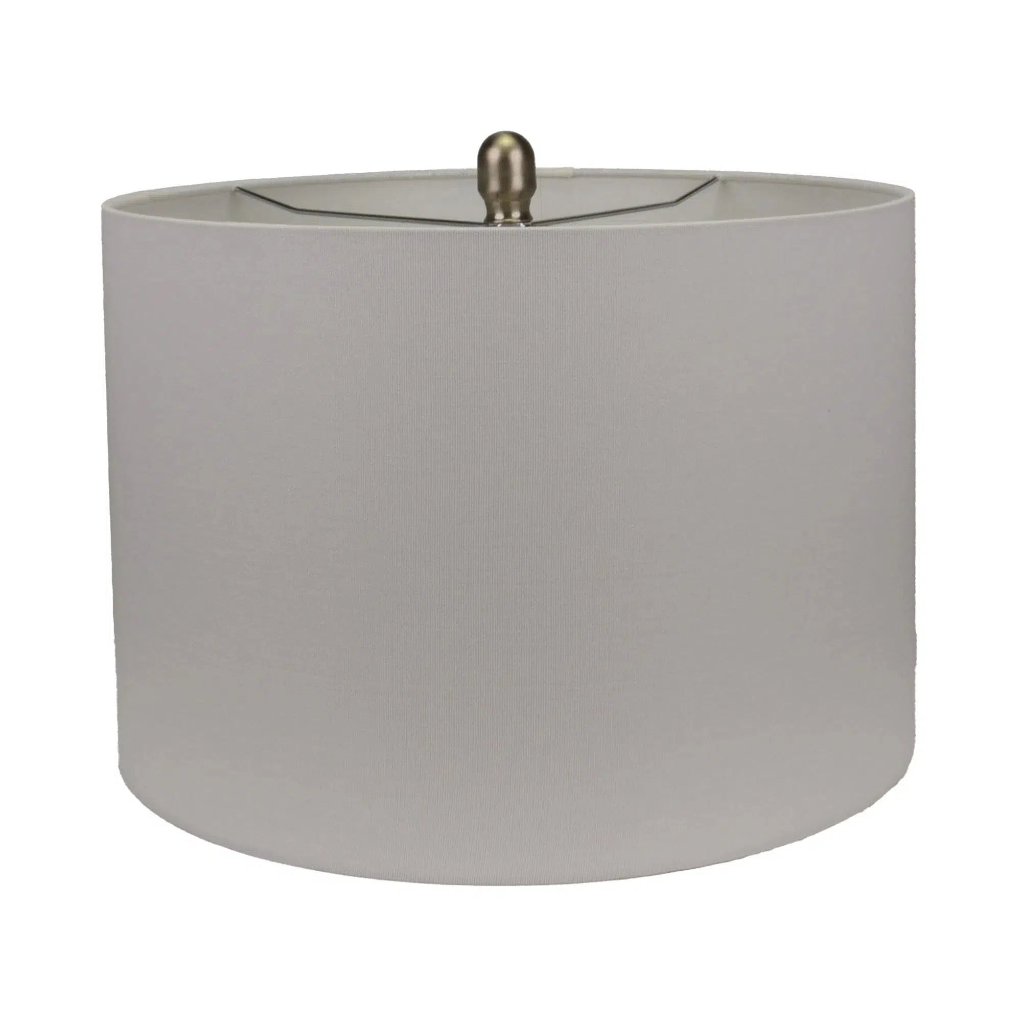 Cream Ceramic Lamp with White Linen Shade