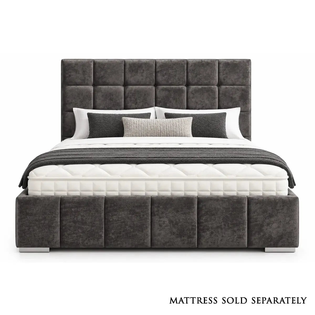 Cubed Double Bed in Naples Charcoal