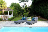 Dark Grey Capri Outdoors Set of 2 Sun loungers