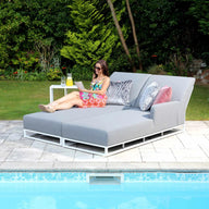 Dark Grey Capri Outdoors Set of 2 Sun loungers