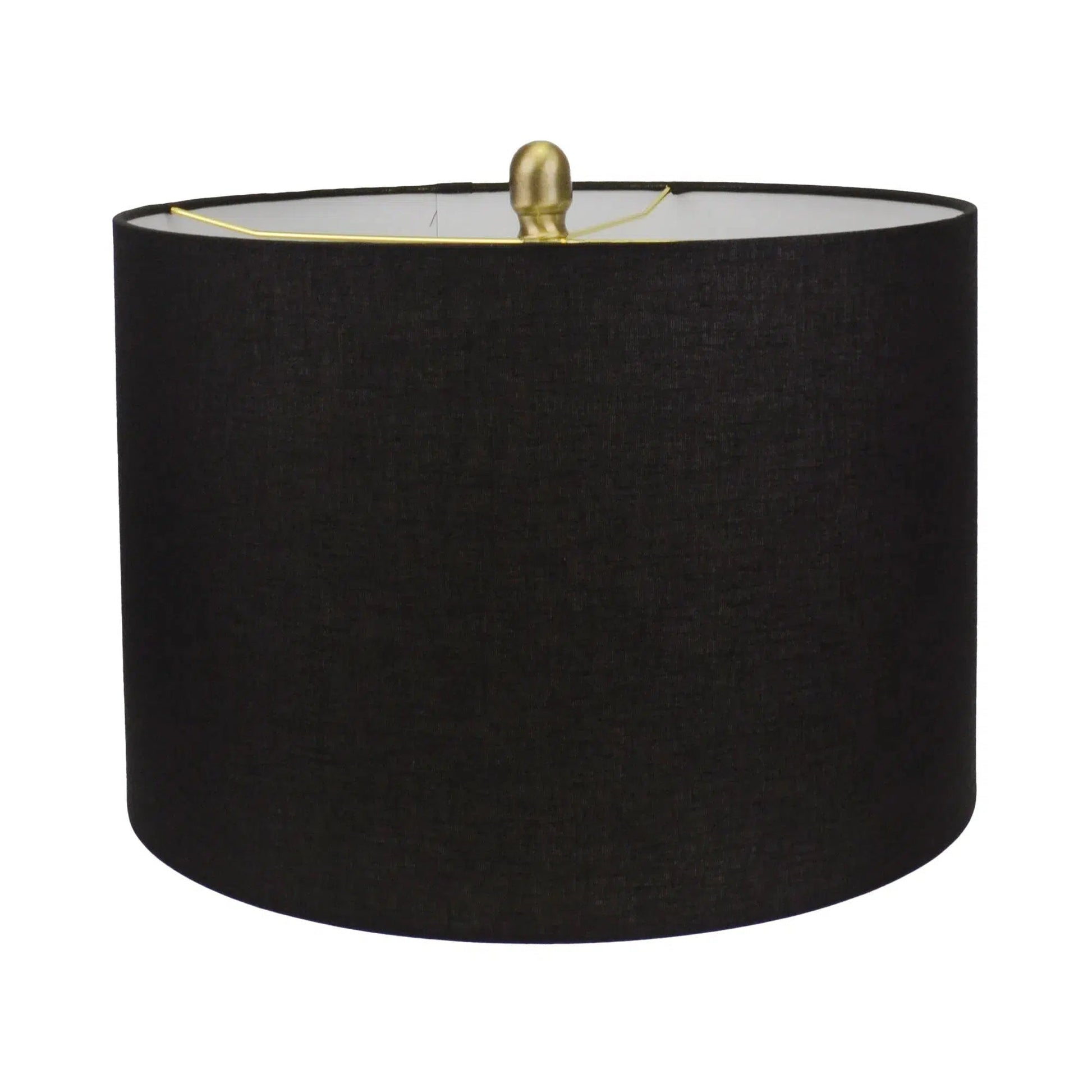 Dark Grey Ceramic Lamp with Black Linen Shade 2