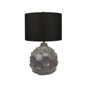 Dark Grey Ceramic Lamp with Black Linen Shade 2