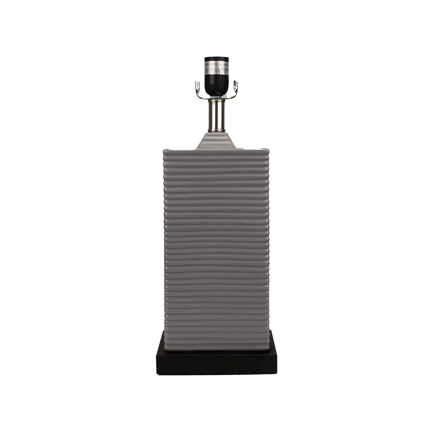 Dark Grey Ceramic Lamp with Black Linen Shade