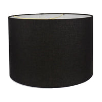 Dark Grey Ceramic Lamp with Black Linen Shade