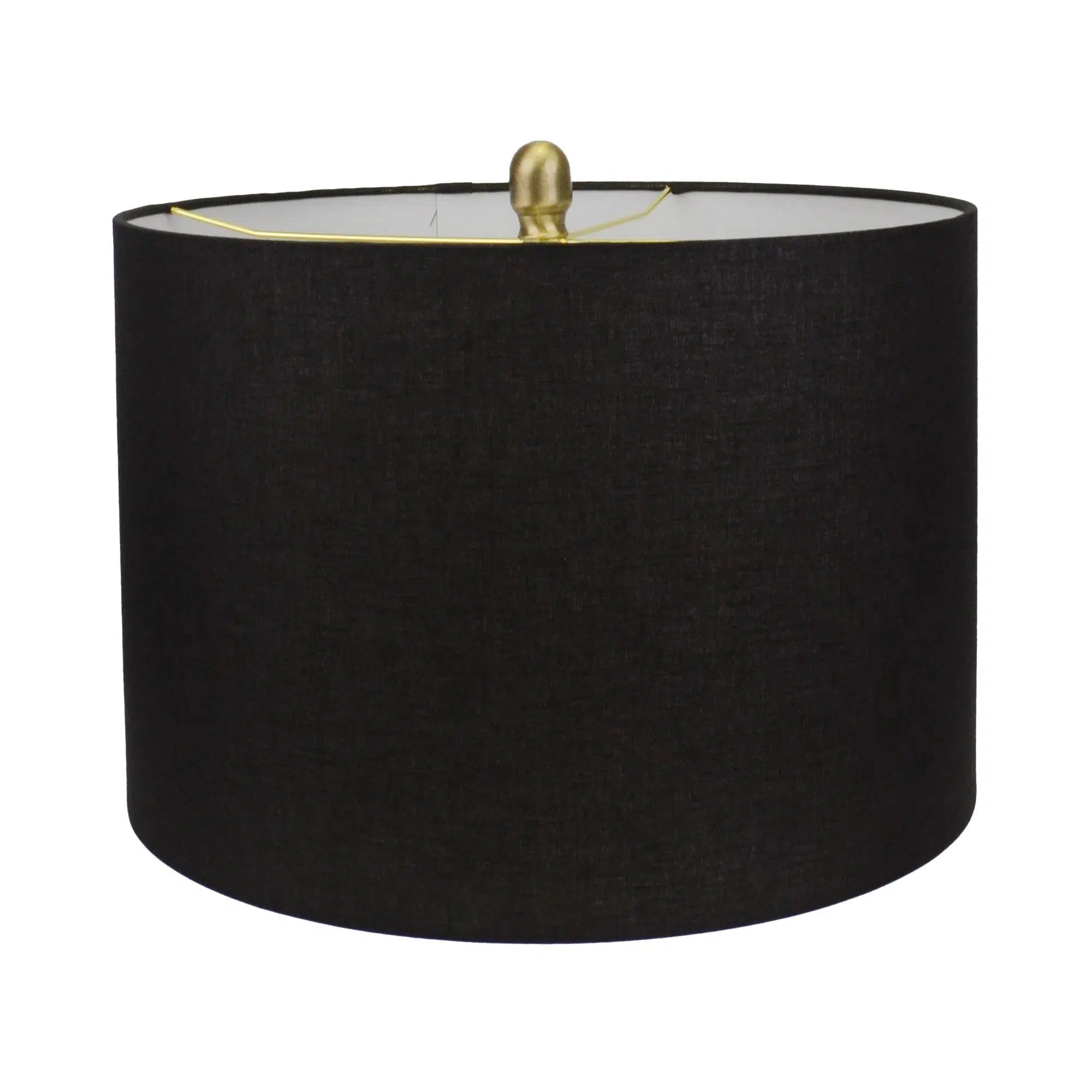 Dark Grey Ceramic Lamp with Black Linen Shade