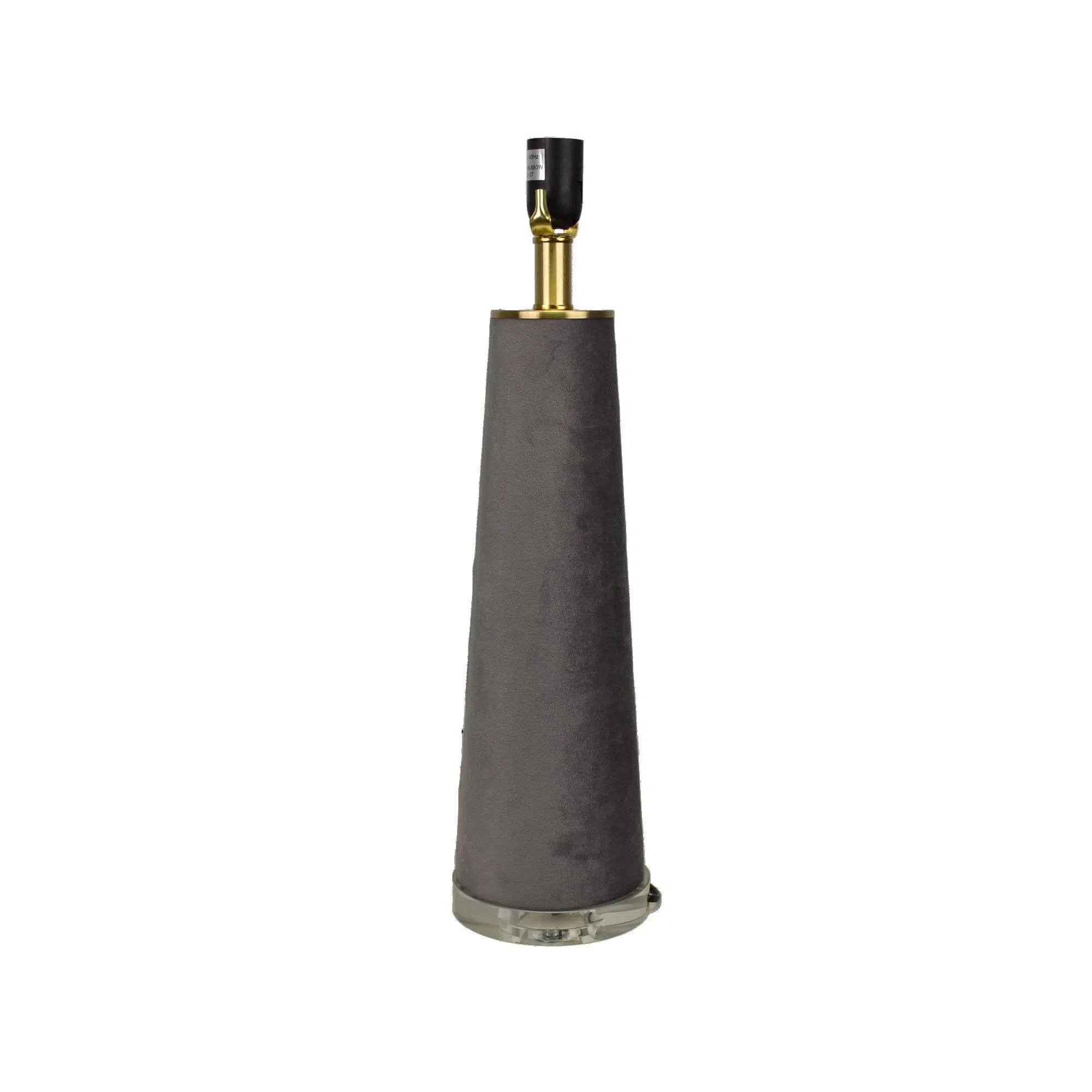 Dark Grey Fabric Lamp with Dark Grey Velvet Shade