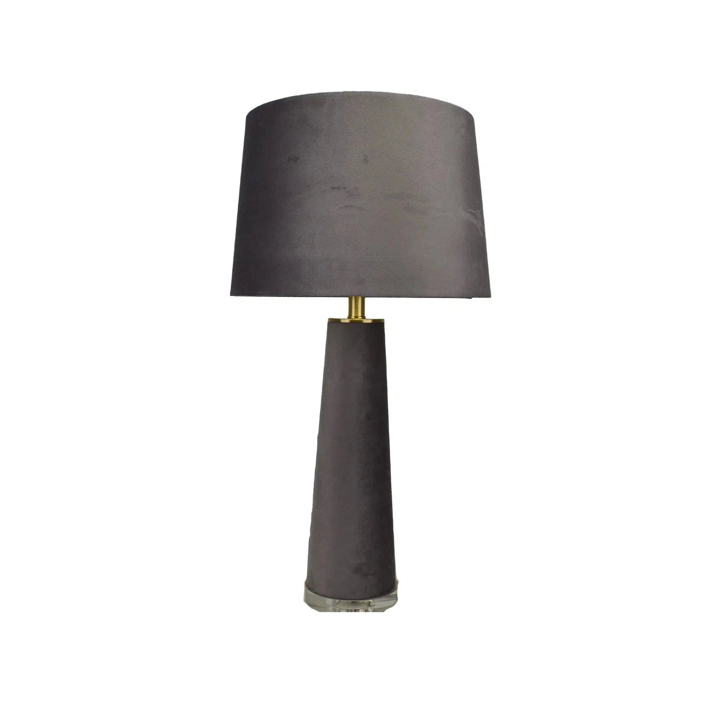 Dark Grey Fabric Lamp with Dark Grey Velvet Shade