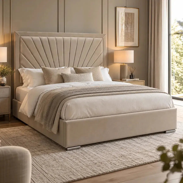 Dawson King Size Bed in Pony Stone