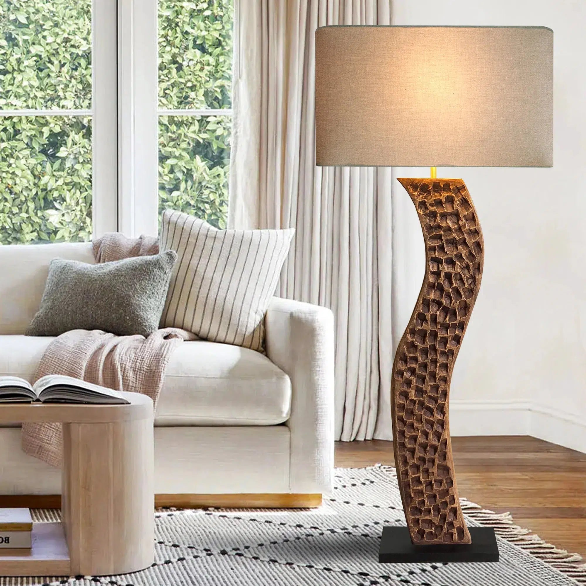 Delatia Floor Lamp with Oval Shade