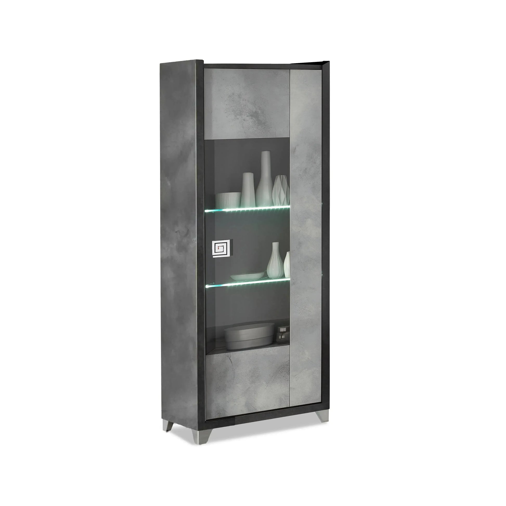 Elegante - LED Glass Cabinet with 1 Right Door