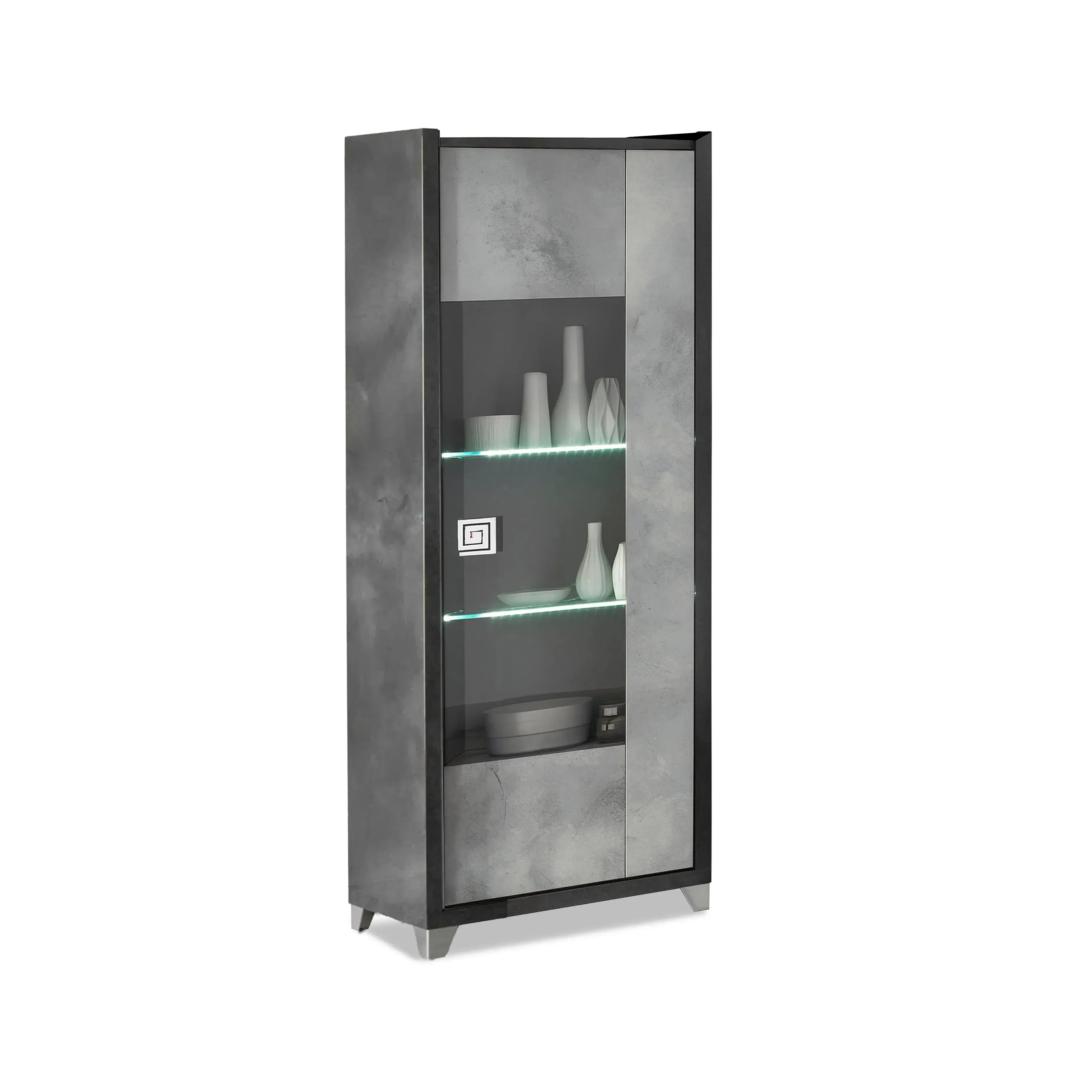 Elegante - LED Glass Cabinet with 1 Right Door