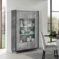 Elegante - LED Glass Cabinet with 2 Doors