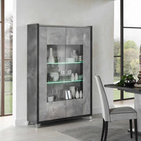 Elegante - LED Glass Cabinet with 2 Doors