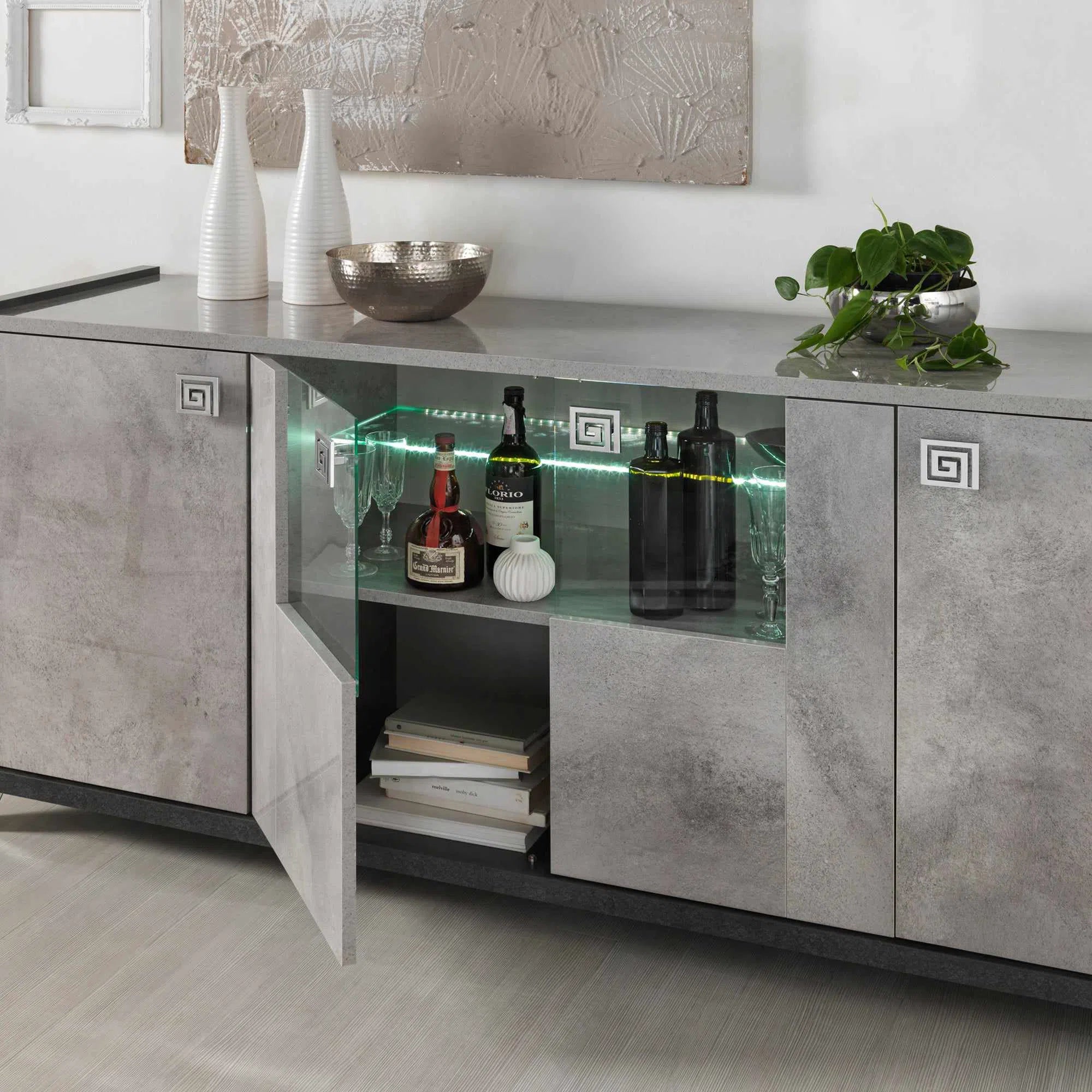 Elegante - LED Sideboard with 4 Doors