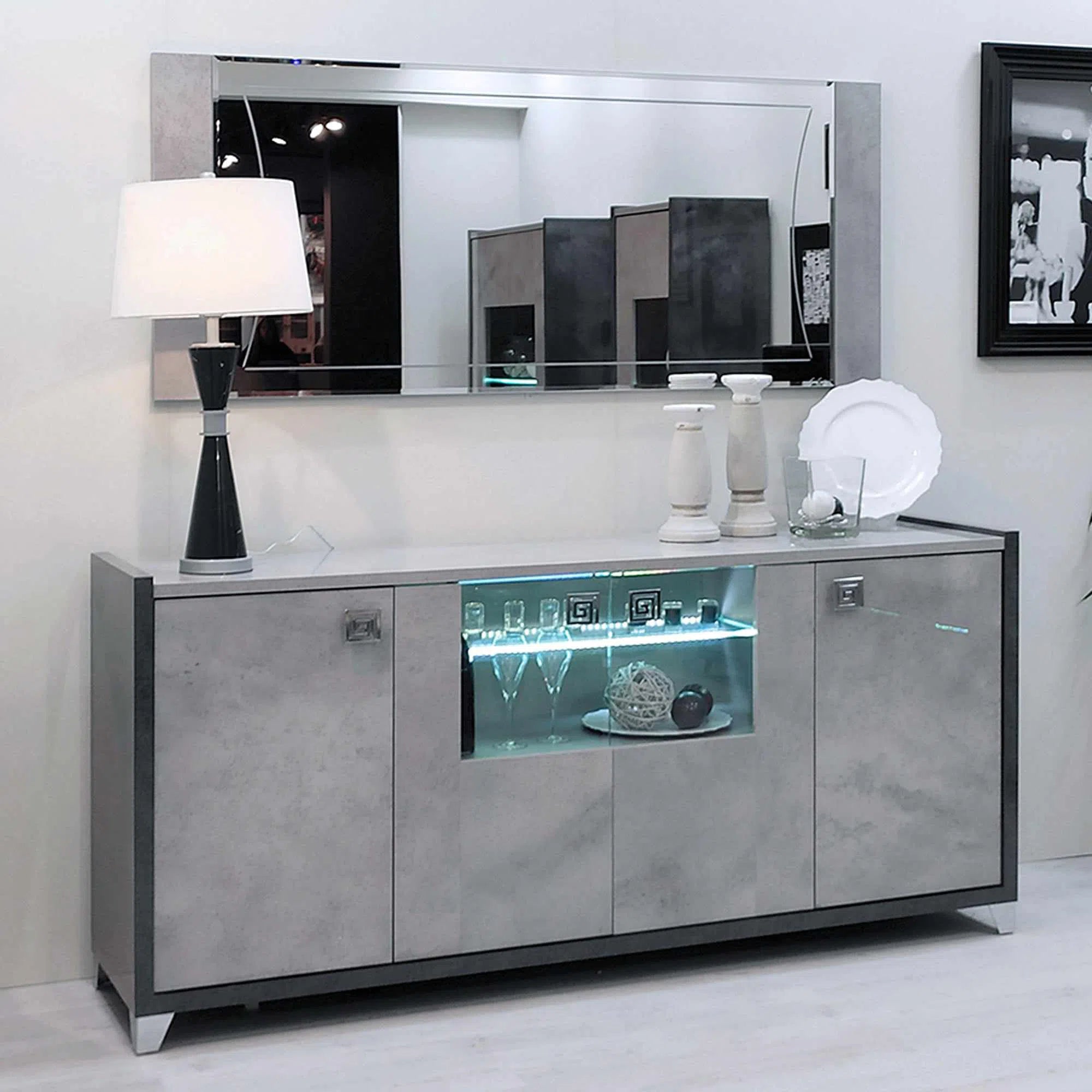 Elegante - LED Sideboard with 4 Doors