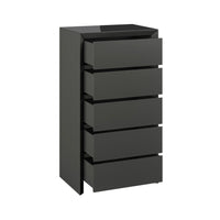 Elite - 5 Drawer Tall Chest (Matt Dark Grey)