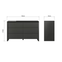 Elite - 6 Drawer Chest (Matt Dark Grey)