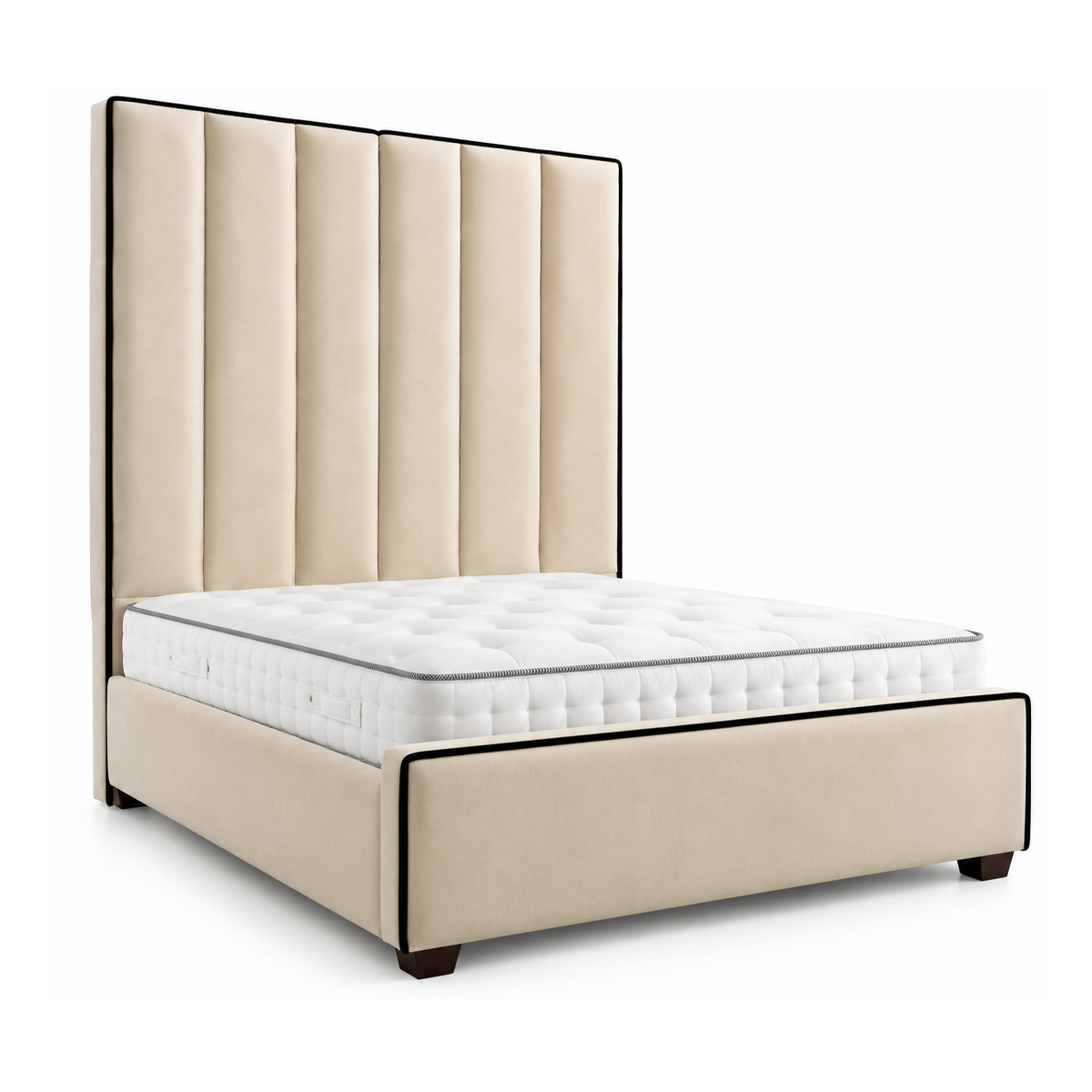 Ellie King Size Bed in Plush Cream