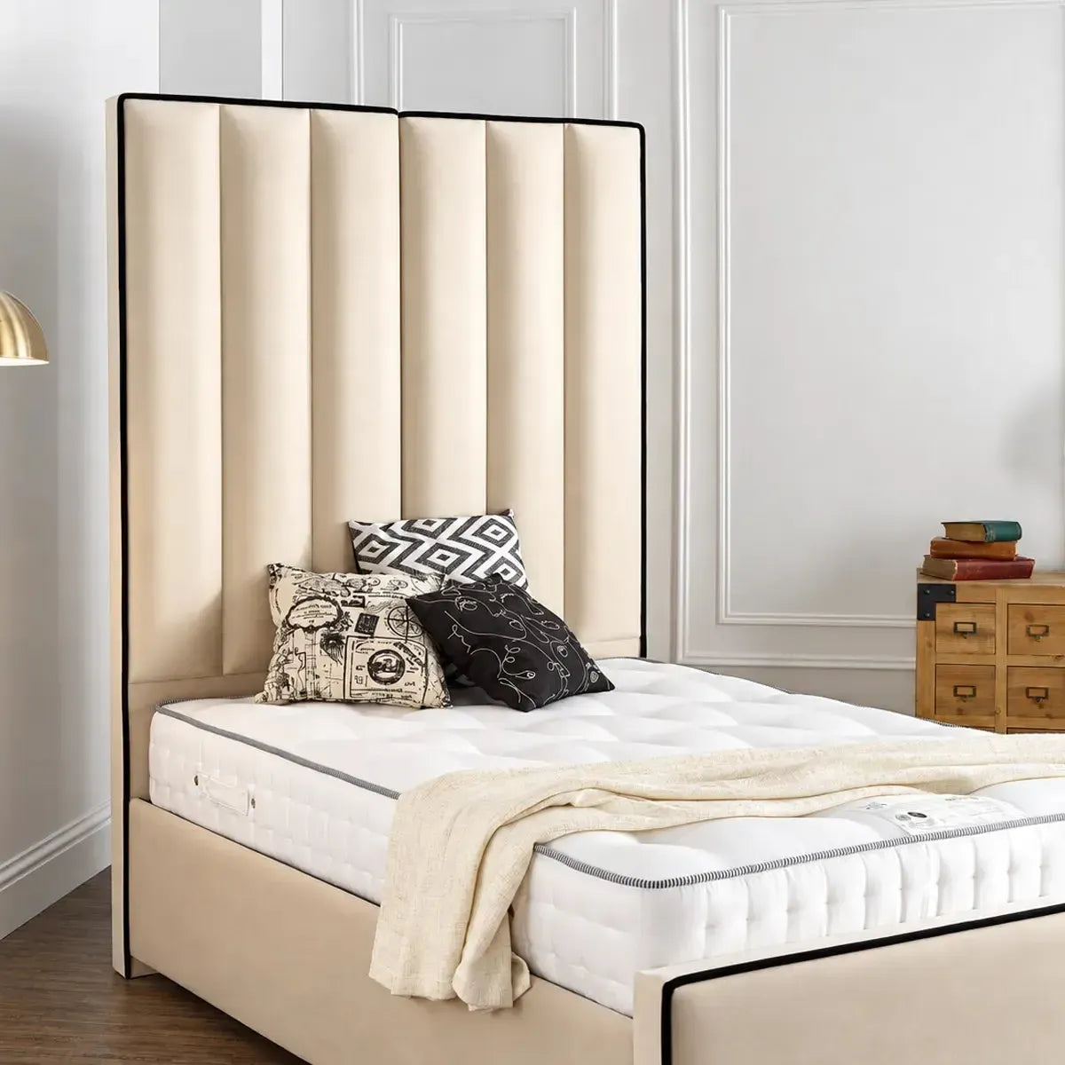 Ellie King Size Bed in Plush Cream