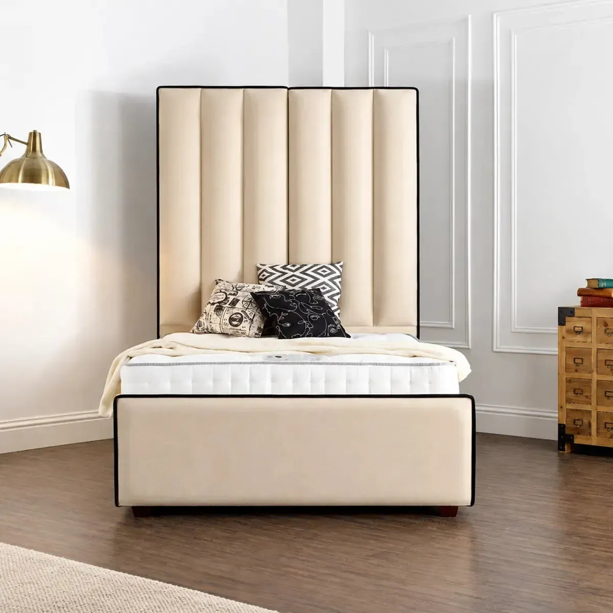 Ellie King Size Bed in Plush Cream