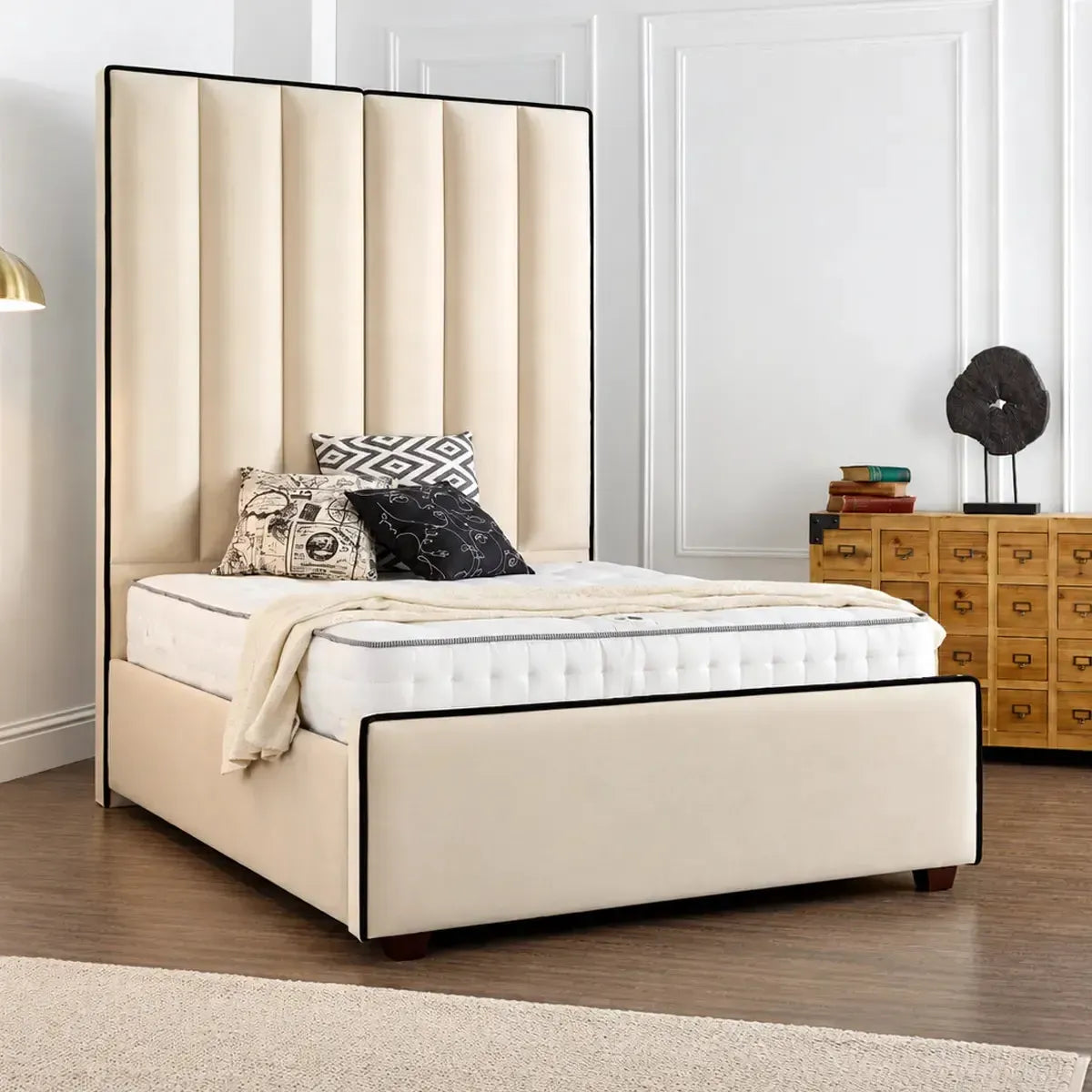 Ellie King Size Bed in Plush Cream