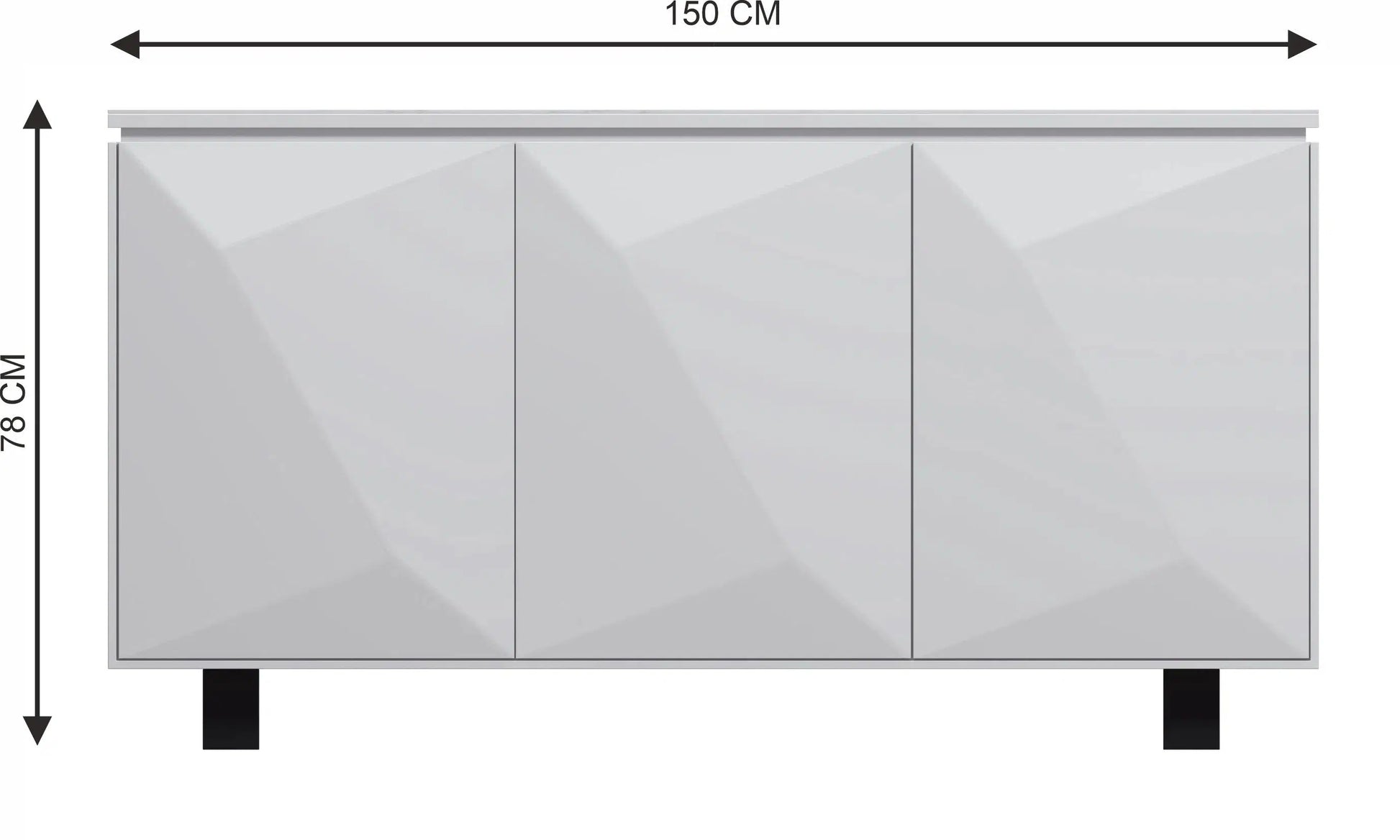 Esme 3 Door Sideboard - Grey