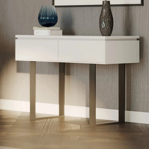 Grey gloss console table with drawers deals