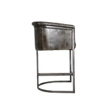 Ethan Leather Bar Stool - Charcoal