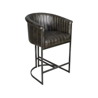 Ethan Leather Bar Stool - Charcoal